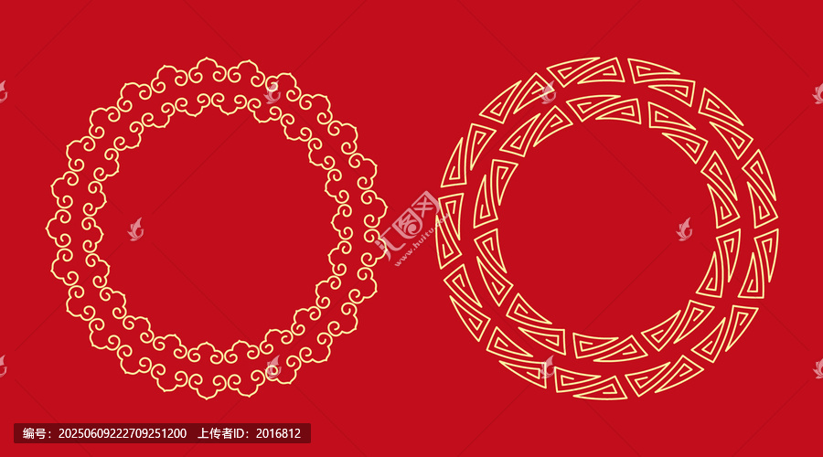 中式傳統圓形花紋圖案