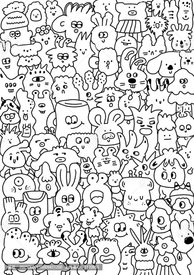 小怪獸涂鴉插畫