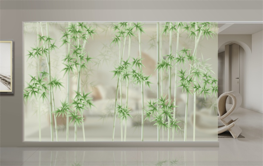 朦朧翠綠竹子背景