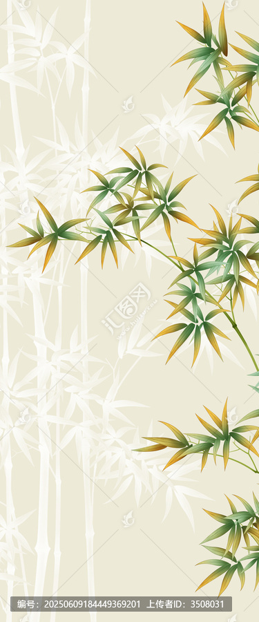 新中式抽象簡(jiǎn)約竹子屏風(fēng)