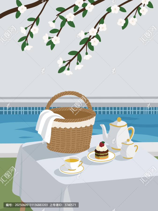 泳池邊的愜意下午茶時(shí)光