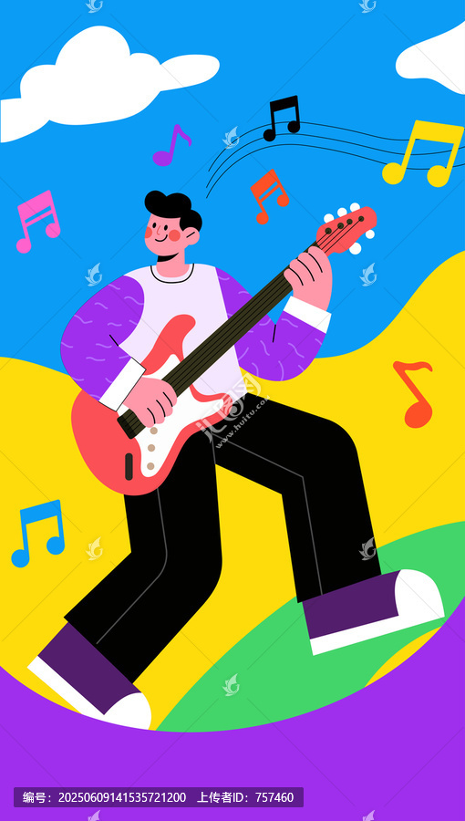 彈吉他的音樂人在演出