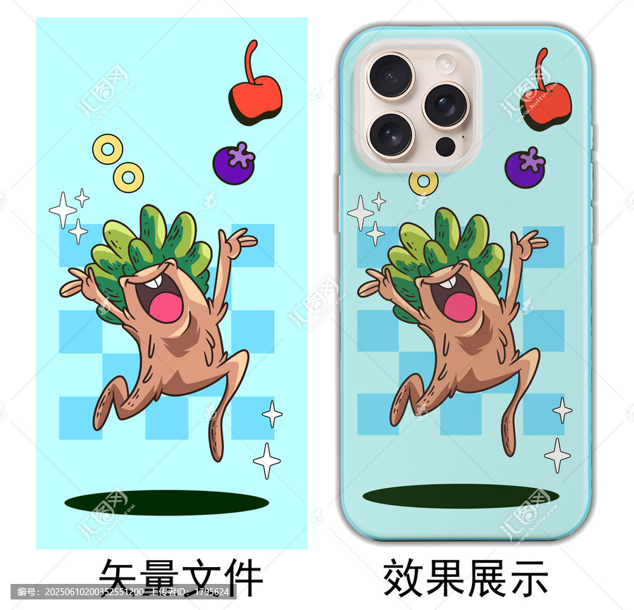 搞笑卡通蘋(píng)果藍(lán)莓嘻哈壁紙