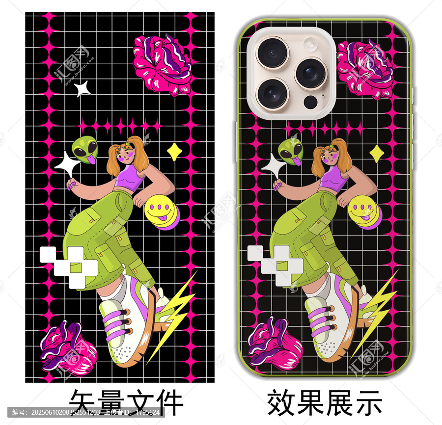 嘻哈潮牌街舞卡通玫瑰花壁紙
