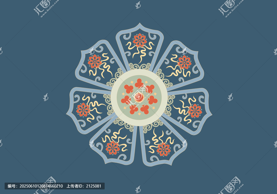 中式傳統(tǒng)花卉圖案裝飾元素國(guó)潮紋樣