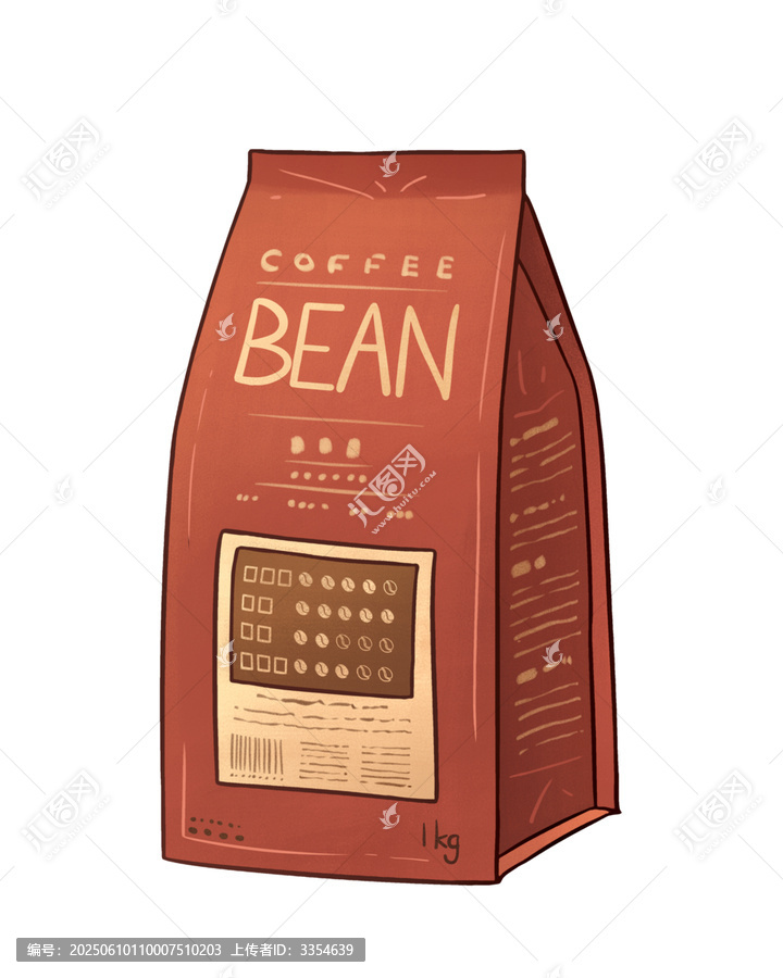 卡通風(fēng)格咖啡豆包裝袋