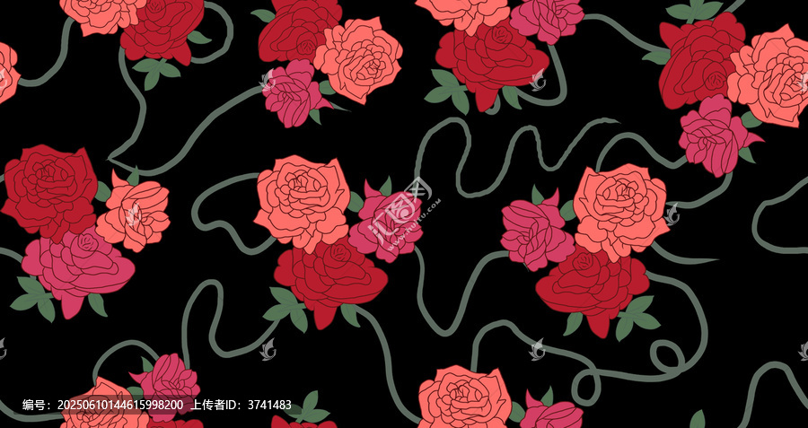 線條花