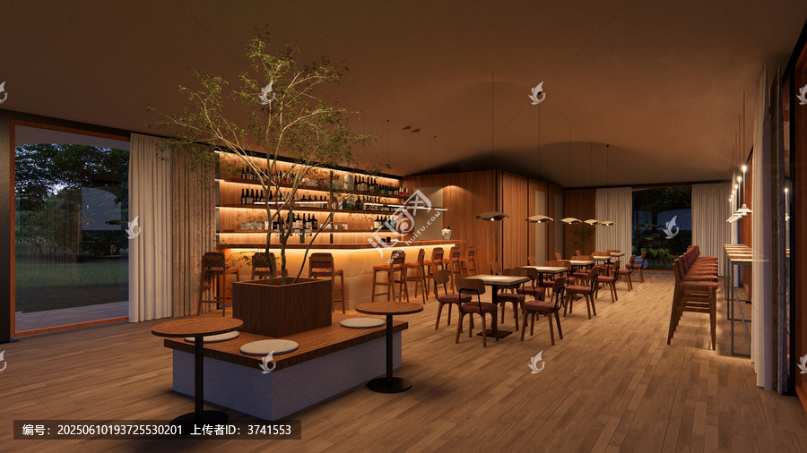 溫馨現(xiàn)代風(fēng)室內(nèi)餐廳場景