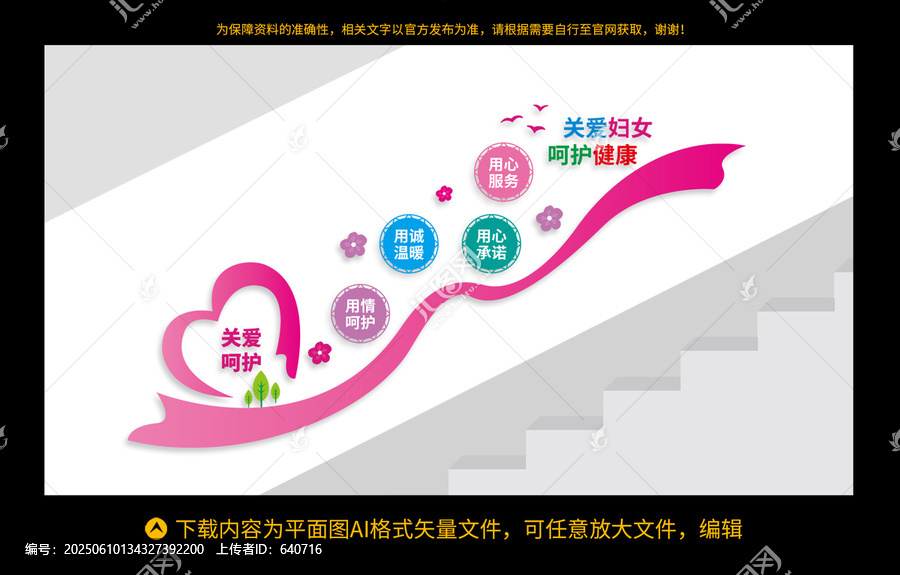 關(guān)愛女性健康樓梯文化墻