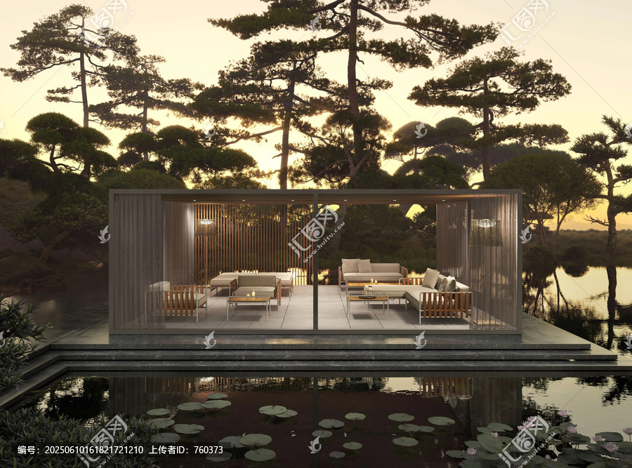 湖畔木質(zhì)休閑戶外空間
