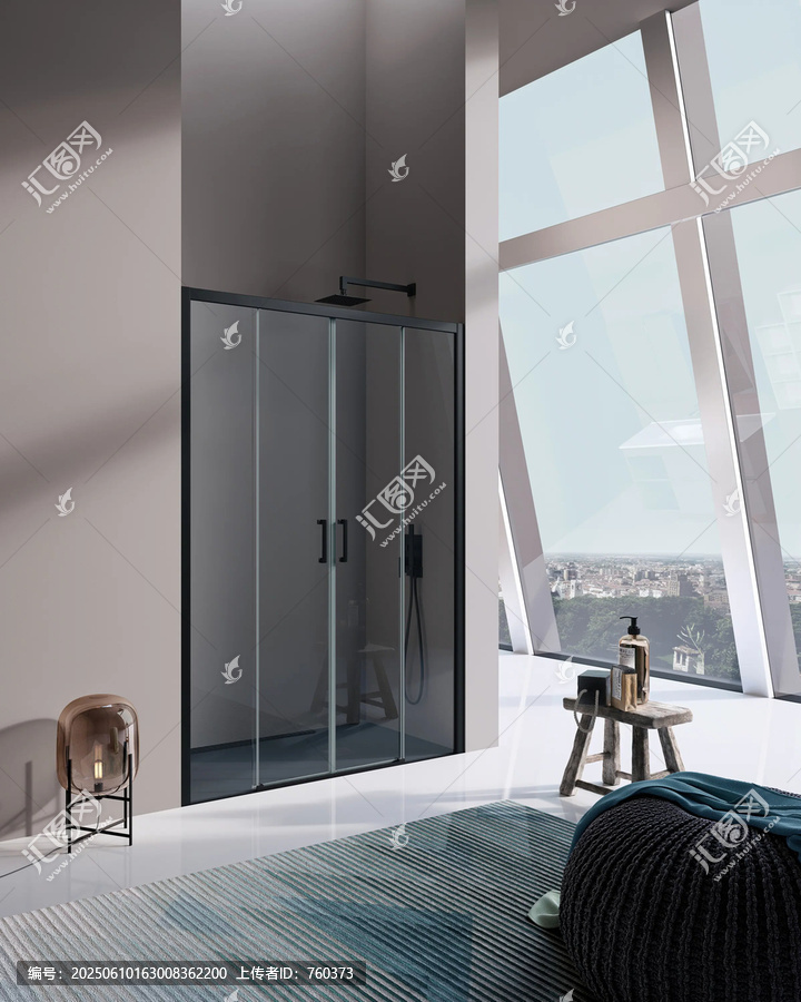 現(xiàn)代簡(jiǎn)約風(fēng)格淋浴房室內(nèi)景