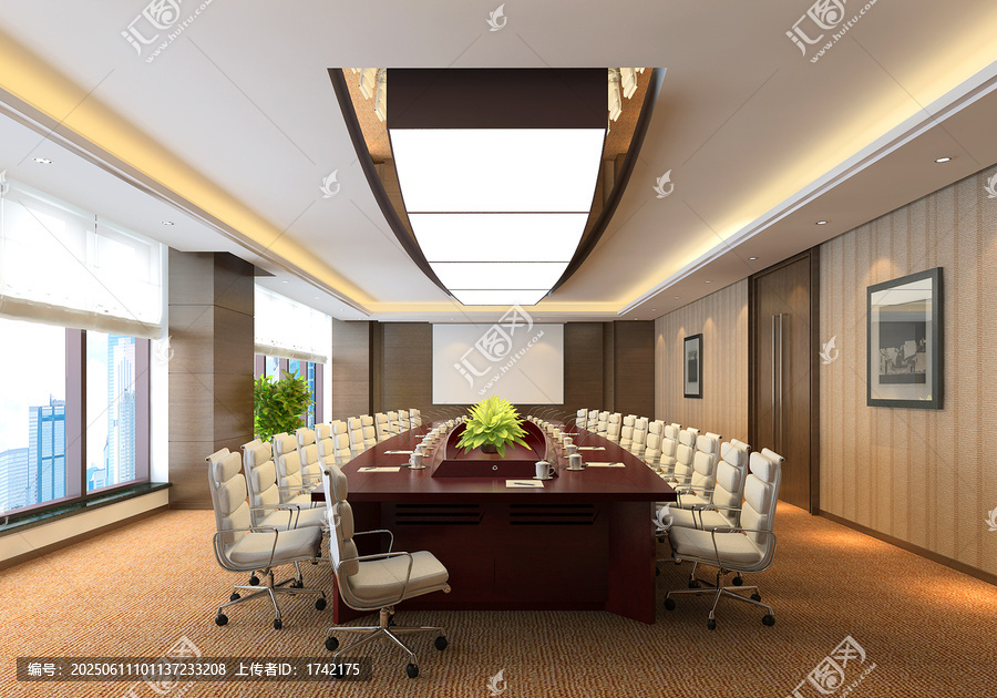 現(xiàn)代簡(jiǎn)約風(fēng)格的寬敞會(huì)議室