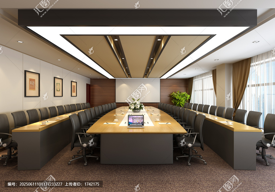 現(xiàn)代簡約風(fēng)格會議室全景