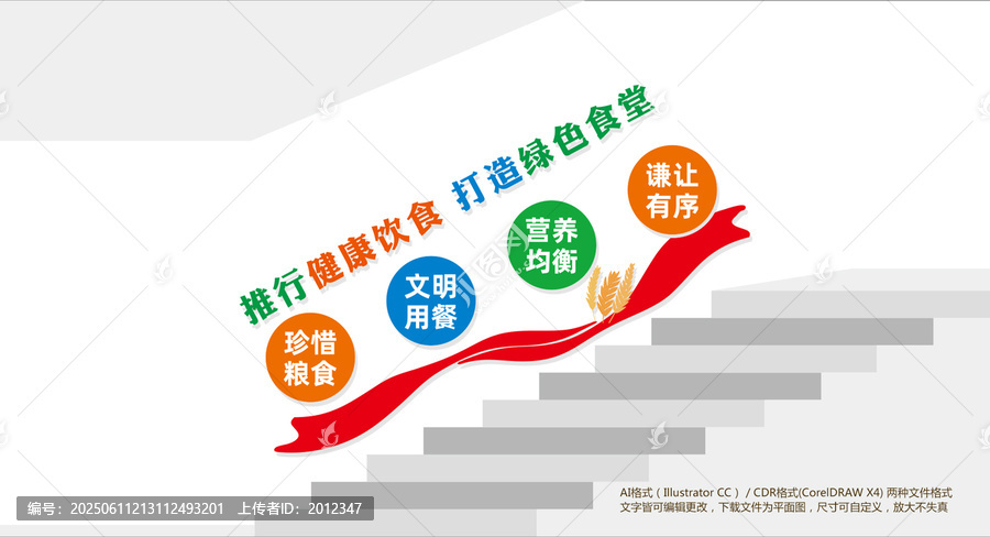 健康綠色食堂文化墻