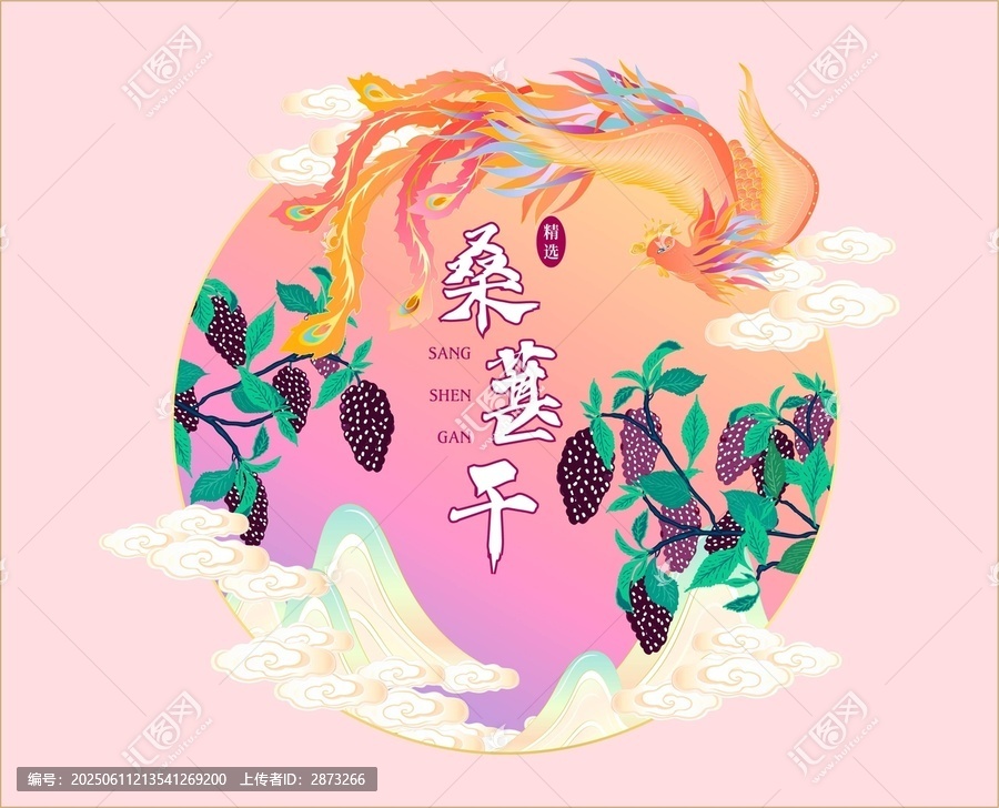 桑葚包裝插畫