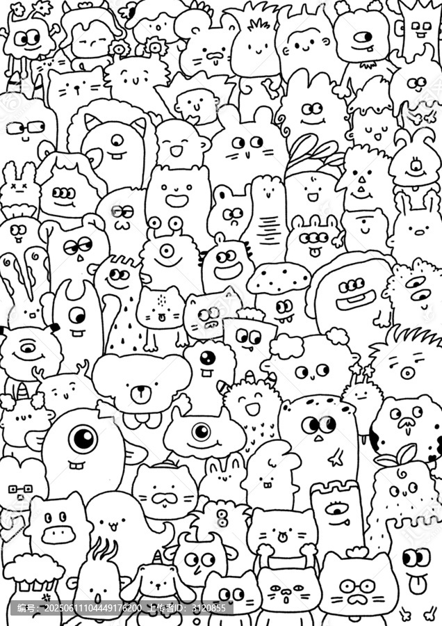 小怪獸涂鴉本插畫