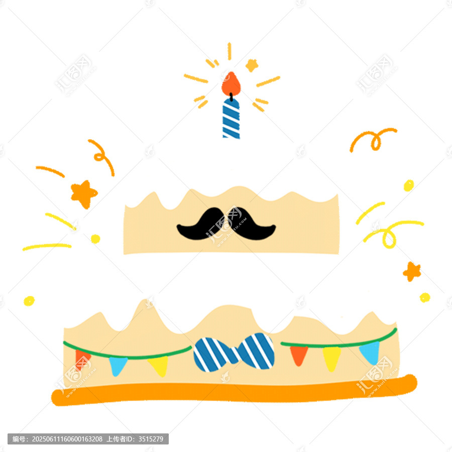 可愛風(fēng)生日蛋糕插畫