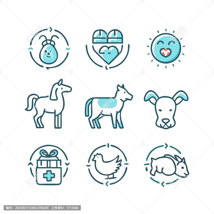 可愛動物及相關(guān)主題圖標
