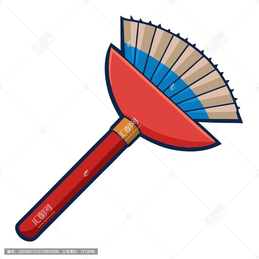彩色卡通風(fēng)格掃帚插畫