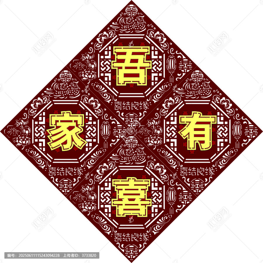 中式吾家有喜裝飾圖案