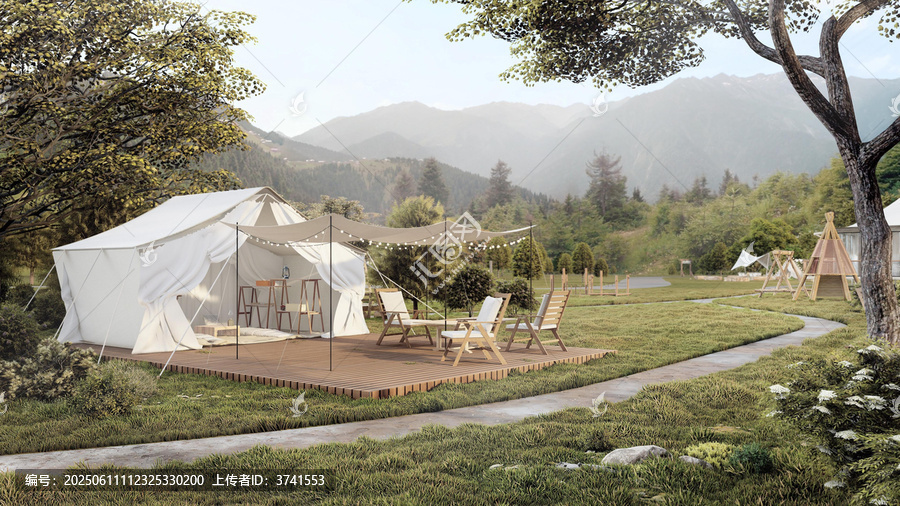 山林間的精致露營場景