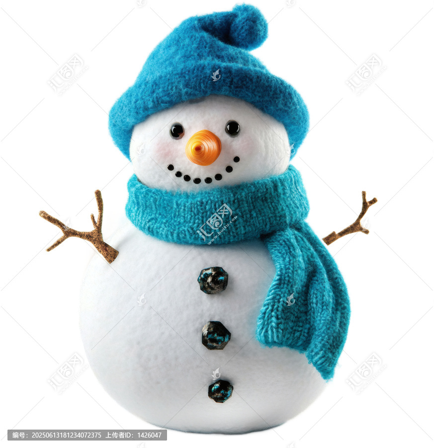 [免摳素材]可愛的藍色圍巾小雪人