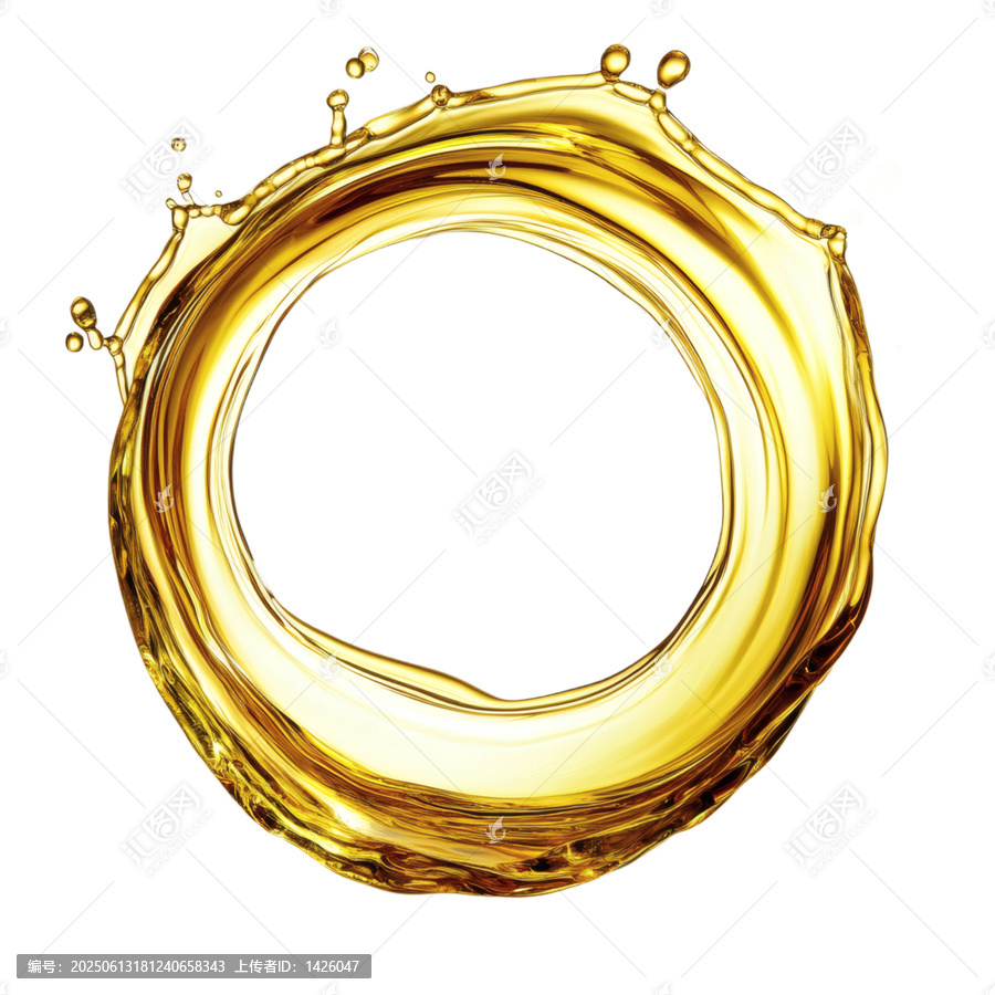 [免摳素材]金色液體飛濺環(huán)形圖