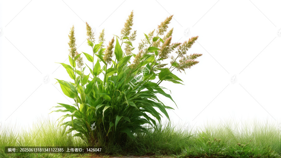 清新綠植與草地背景圖