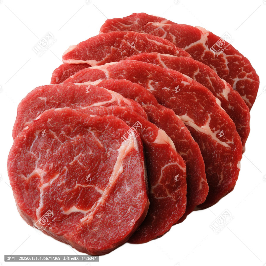 [免摳素材]新鮮生牛肉片特寫