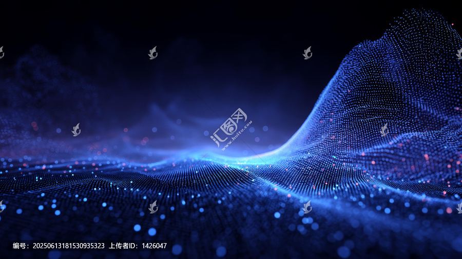 抽象數(shù)字波紋數(shù)據(jù)點圖