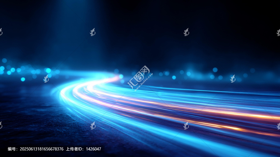 抽象光線軌跡黑暗背景圖