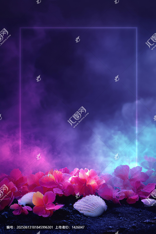 夢幻霓虹花朵貝殼擺設(shè)