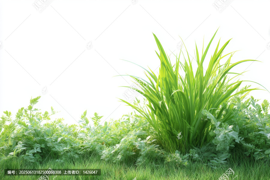 清新綠草植物自然背景圖