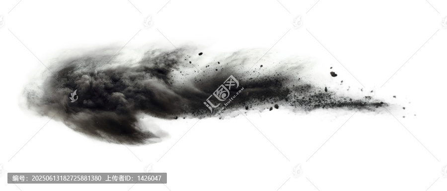 [免摳素材]抽象黑色粉末爆炸圖
