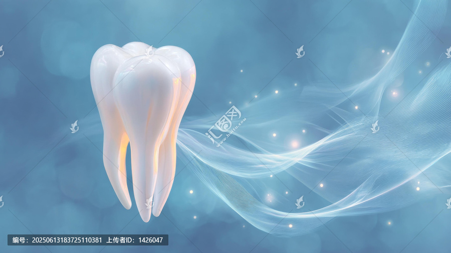 健康牙齒抽象光影圖