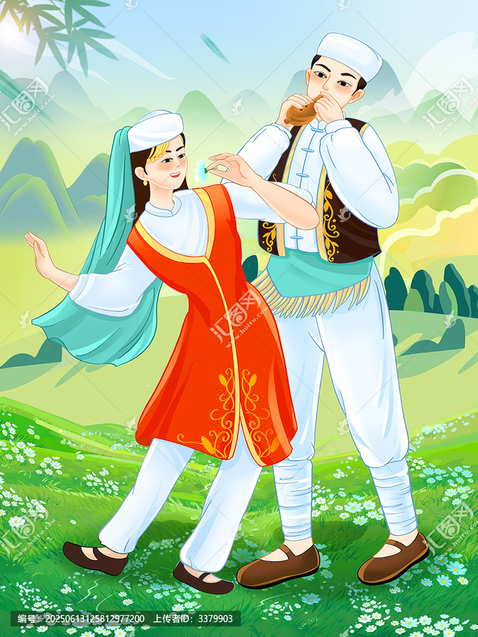 中國少數(shù)民族回族民族村美少女舞蹈表演