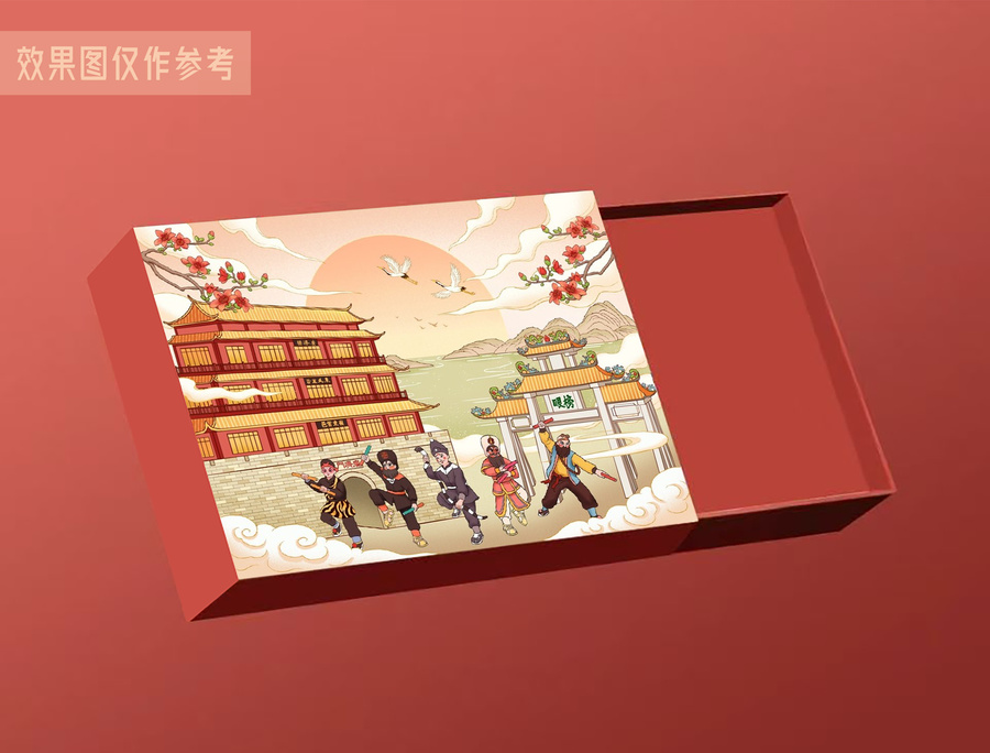 潮州英歌舞廣濟(jì)樓榜眼牌坊街插畫