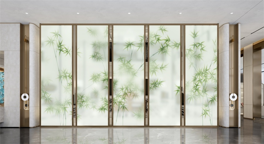 朦朧植物竹子裝飾畫(huà)