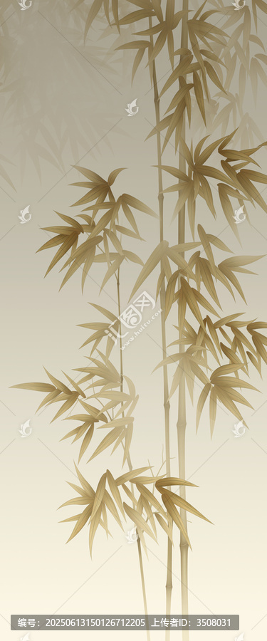 意境水墨竹子隔斷背景