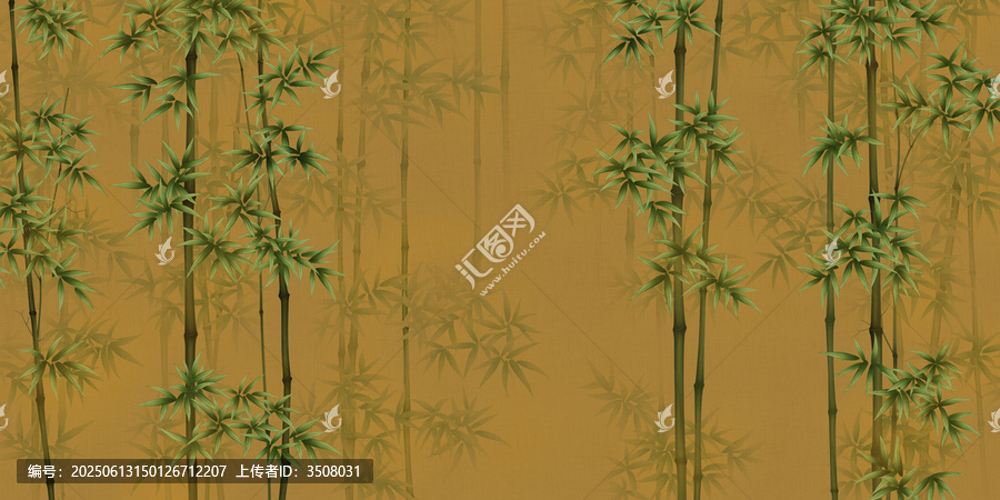 意境朦朧竹子裝飾畫
