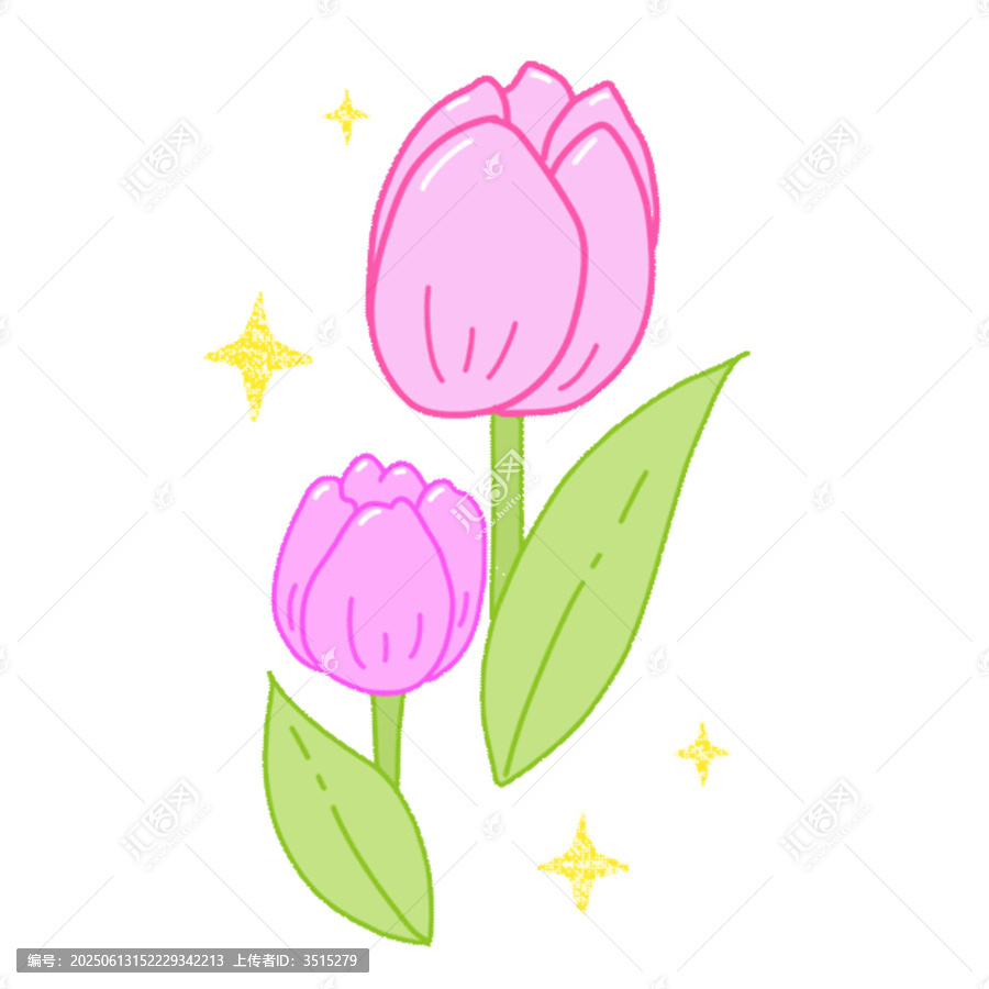 手繪粉色可愛郁金香動(dòng)態(tài)插畫