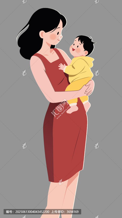 母親節(jié)角色插畫(huà)母子插畫(huà)