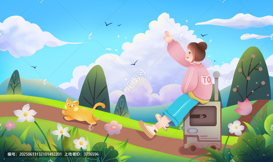 banner扁平插畫旅行主題