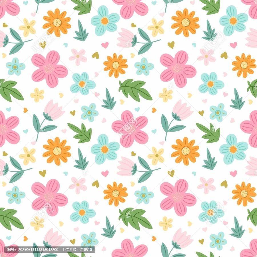 卡通小清新花朵花卉印花