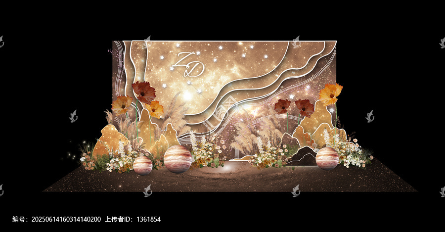 大地色星空婚禮迎賓區(qū)效果圖