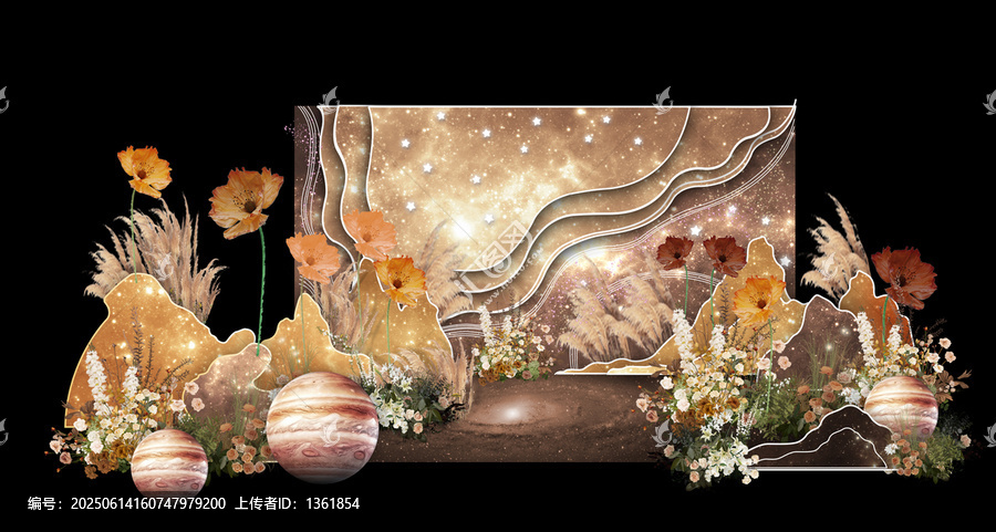 大地色系星空主題婚禮迎賓區(qū)