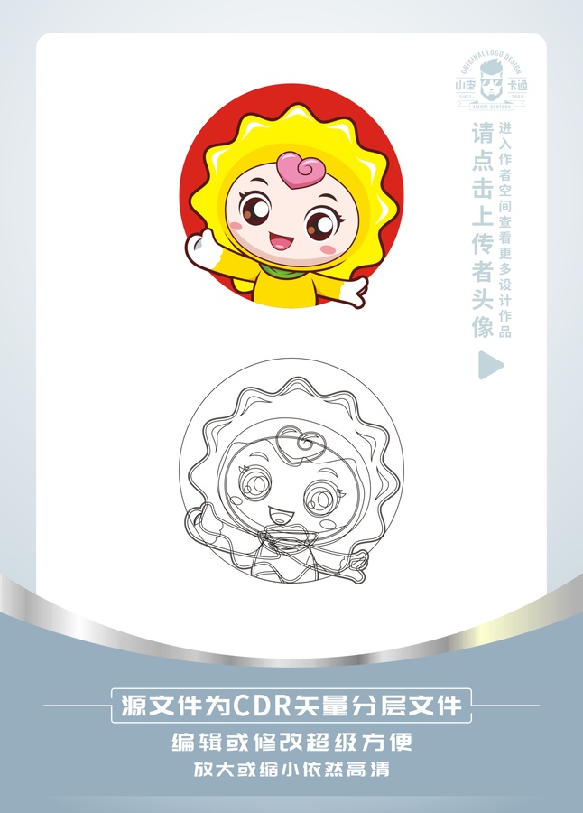 可愛小太陽精靈卡通頭像