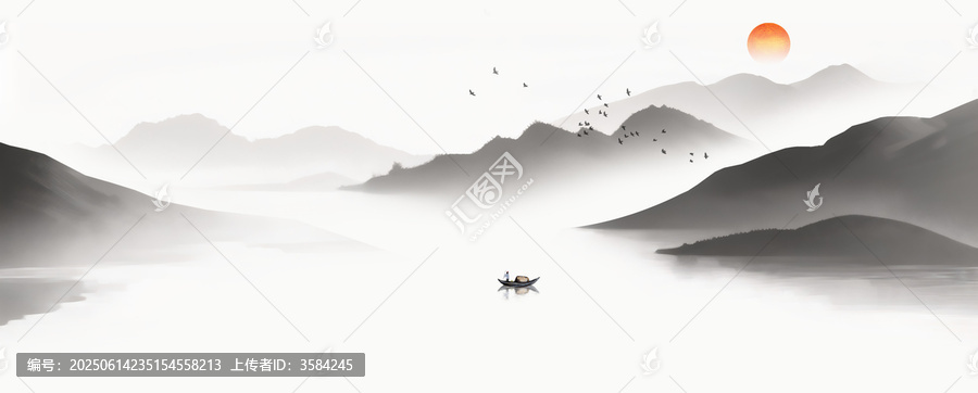 云霧水墨山水