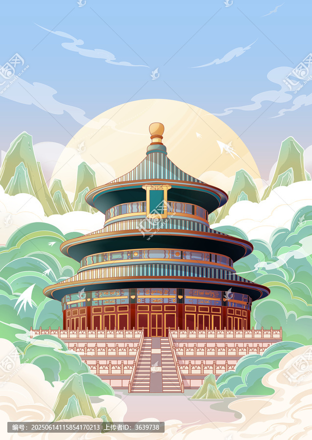 天壇祈年殿插畫