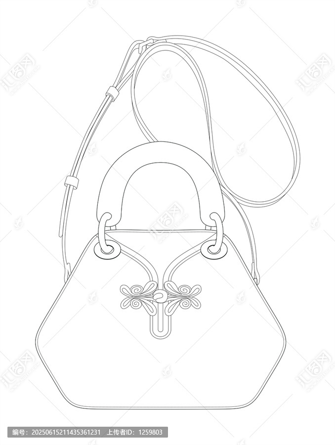 時(shí)尚小號(hào)手提包包簡(jiǎn)約線條手提包設(shè)計(jì)圖